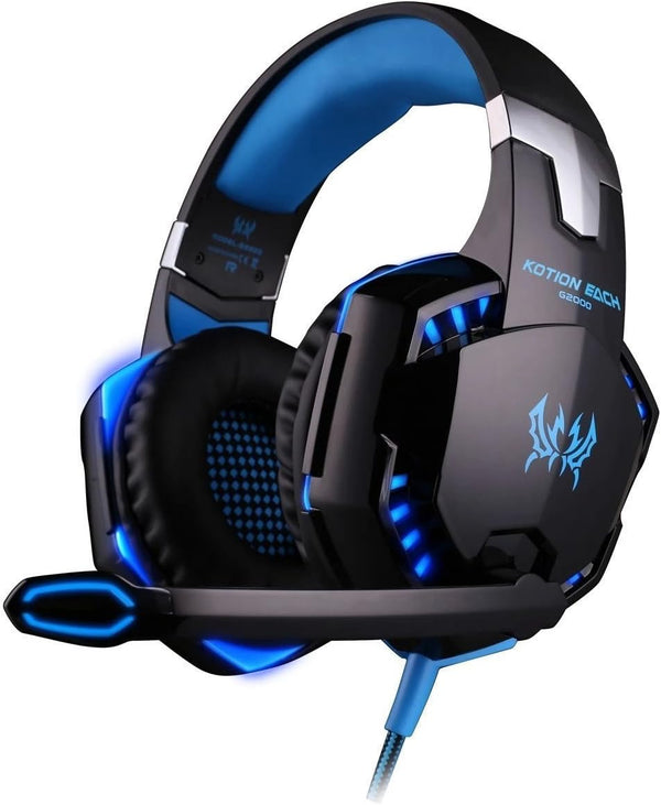 KOTION EACH G2000 Gaming Headphone Headset Stereo Over-ear Headband Mic for PC Blue