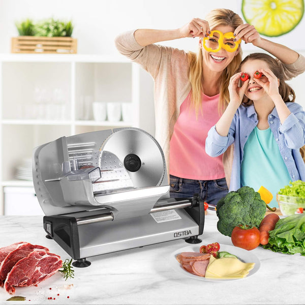 OSTBA Meat Slicer Electric Deli Food Slicer with Child Lock Protection