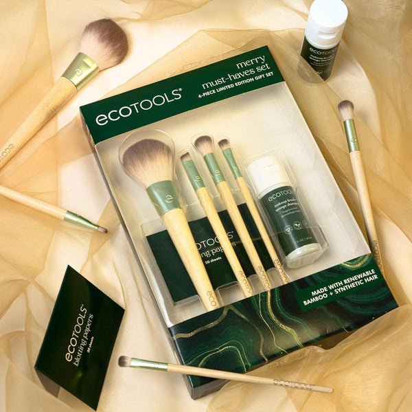 Eco tools #0038  Merry Must-Haves 6-Piece Makeup Brush Gift Set - New D Dixons cider